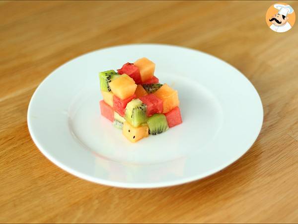 Rubik's Cube de fruits, la salade de fruits design - Préparation etape 3