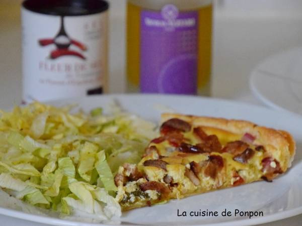 Tarte aux fanes de radis et tomates séchées - Préparation etape 1