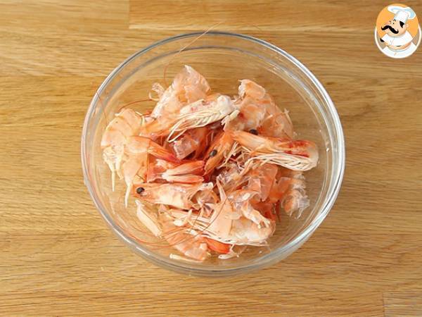 Fumet ou bouillon de crevettes - Préparation etape 1