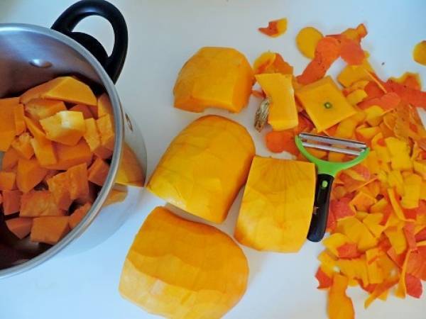 Velouté potiron carotte - Préparation etape 1