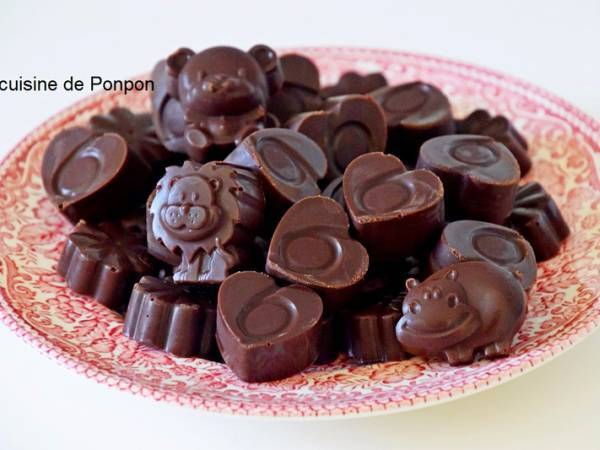 Truffe au chocolat et praliné - Préparation etape 1