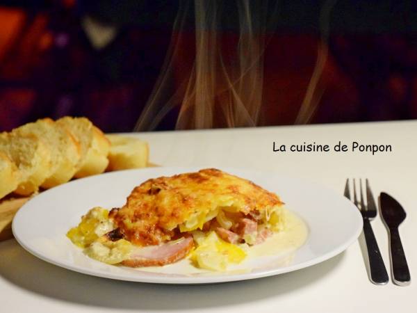 Gratin de pommes de terre, potiron, bacon et lardons - Préparation etape 7