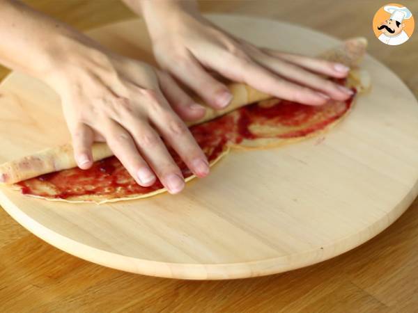 Bûche de crêpes framboise chocolat blanc - Préparation etape 4