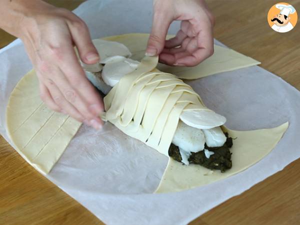 Poisson en croûte feuilletée aux épinards et fromage mozzarella - Préparation etape 3