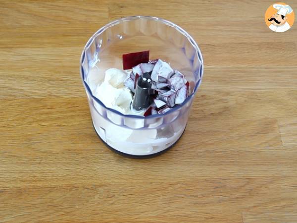 Verrines à la betterave et mousse de roquette - Préparation etape 3