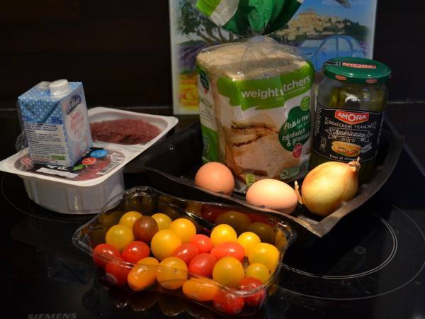 CROQUE HAMBURGER WEIGHT WATCHERS - Préparation etape 1