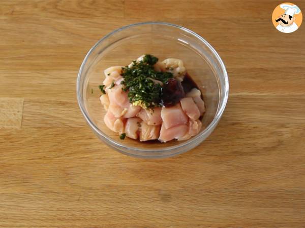 Chow mein (chao men), nouilles chinoises au poulet et aux légumes - Préparation etape 1