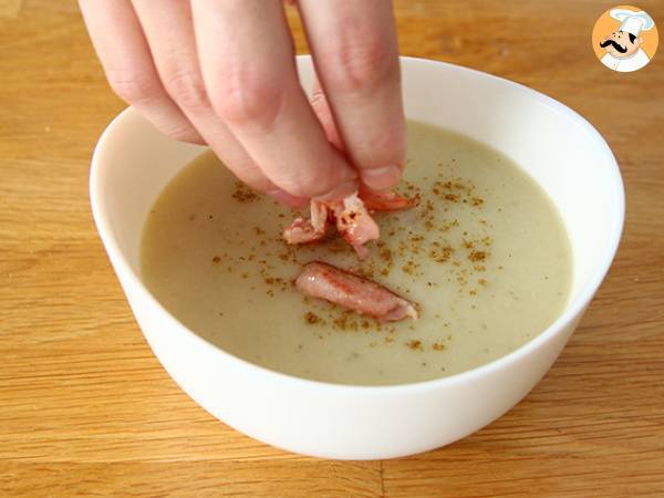 Velouté de topinambour, pomme de terre et lard - Préparation etape 4