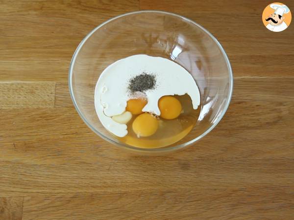 Quiche aux œufs et au jambon - Préparation etape 2