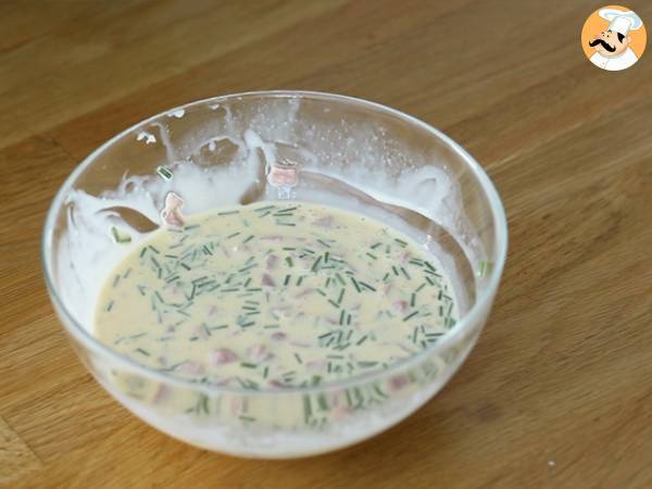 Quiche aux œufs et au jambon - Préparation etape 3