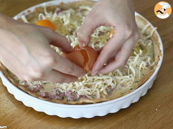 Quiche aux œufs et au jambon - Préparation etape 5