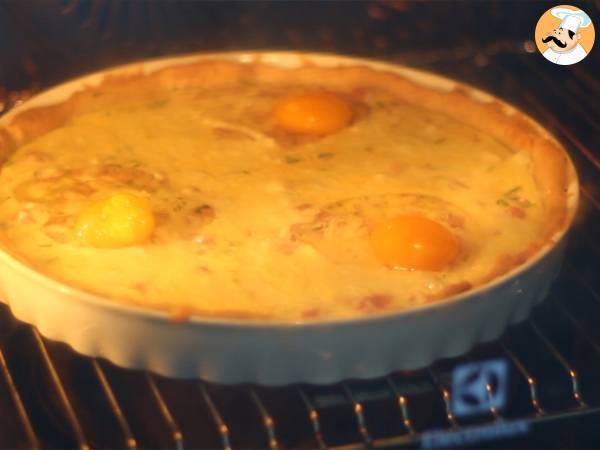 Quiche aux œufs et au jambon - Préparation etape 6