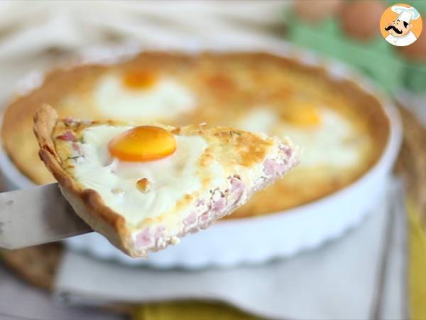 Quiche aux œufs et au jambon - Préparation etape 7