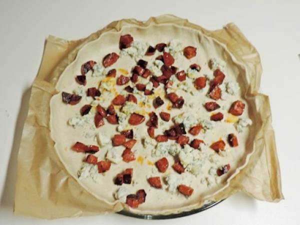 Tarte au chou fleur et chorizo - Préparation etape 2