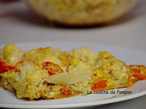 Tarte au chou fleur et chorizo - Préparation etape 5