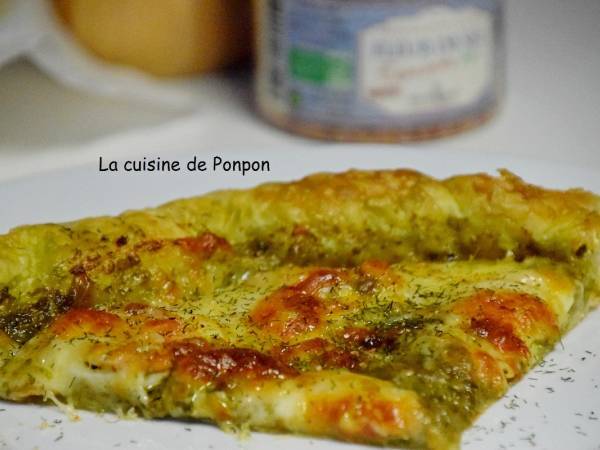 Tarte au pesto, saumon fumé et mozzarella - Préparation etape 3