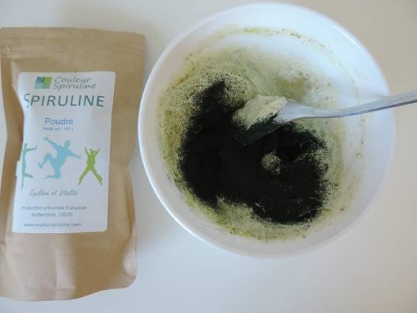 Roulé de galette au jambon et fromage à la spiruline - Préparation etape 2