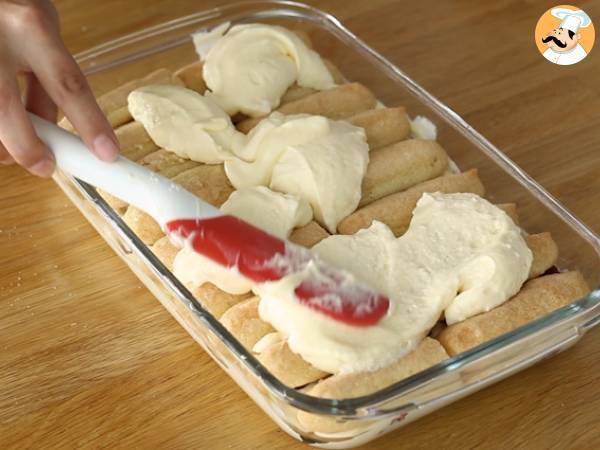 Tiramisu aux framboises simple et rapide - Préparation etape 6