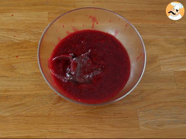 Bûche à la mangue et à la framboise - Préparation etape 1