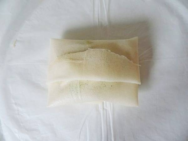 Brick de poireaux sur lit de rillettes de poulet - Préparation etape 4