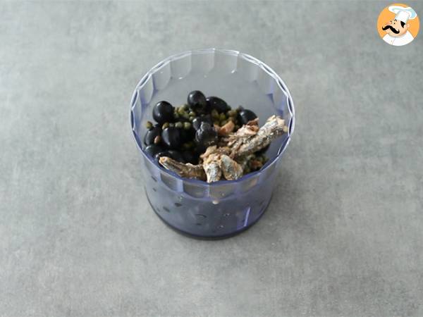 Tapenade rapide aux olives noires - Préparation etape 1