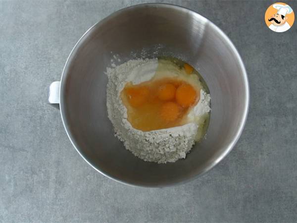 Crêpes marbrées vanille chocolat - Préparation etape 1