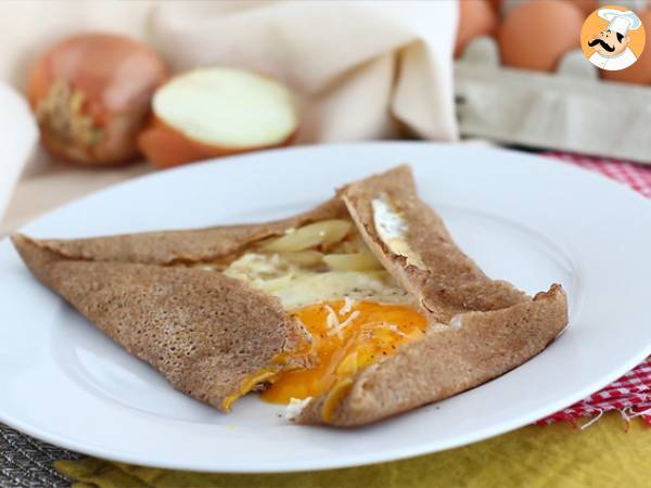 Galettes de sarrasin complète au jambon fromage et œuf - Préparation etape 4