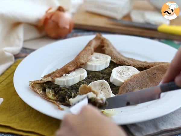 Galette au fromage de chèvre et aux épinards - Préparation etape 4