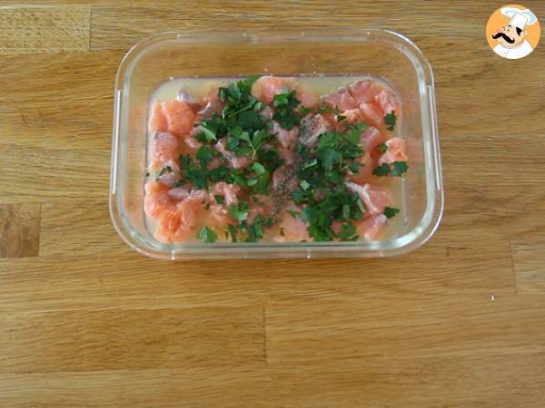 Saumon mariné au citron - Préparation etape 2