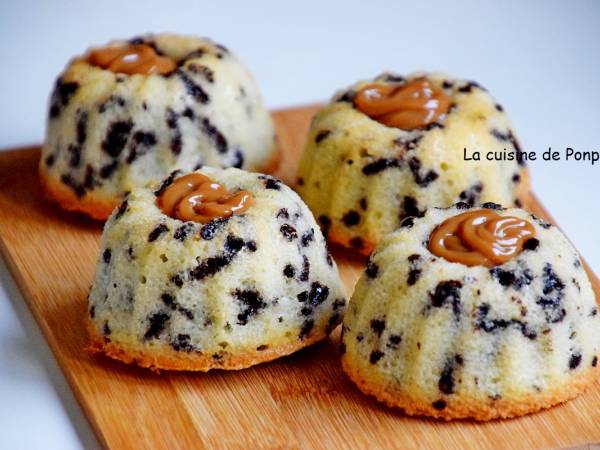 Financier aux vermicelles de chocolat et coeur à la confiture de lait - Préparation etape 5