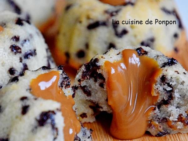 Financier aux vermicelles de chocolat et coeur à la confiture de lait - Préparation etape 6