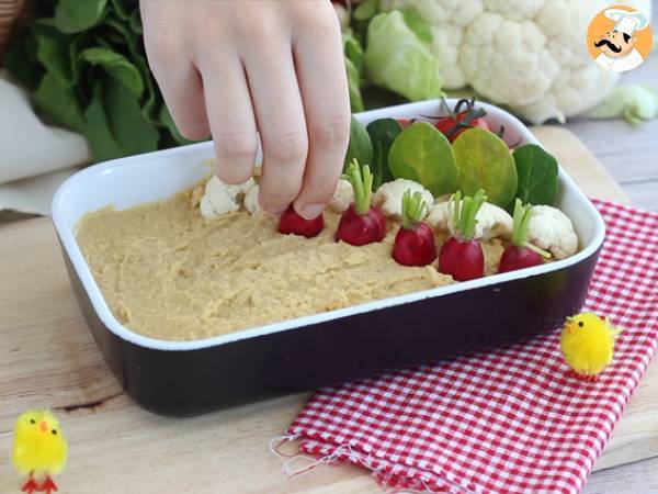 Potager pour l'apéritif (houmous et petits légumes) - Préparation etape 2