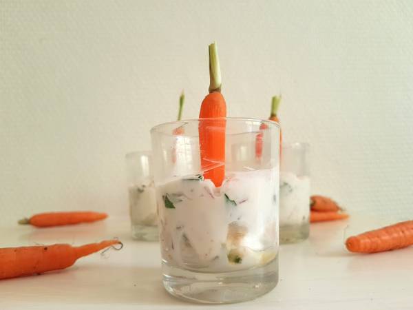 Verrine de mousse de chèvre au miel et mini carotte - Préparation etape 2