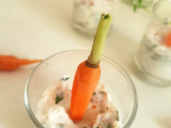Verrine de mousse de chèvre au miel et mini carotte - Préparation etape 3