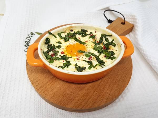 Oeuf cocotte chèvre et échalotes - Préparation etape 5