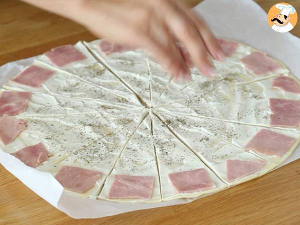 Croissants feuilletés jambon / fromage frais - Préparation etape 2