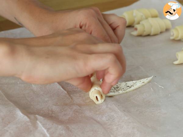 Croissants feuilletés jambon / fromage frais - Préparation etape 3