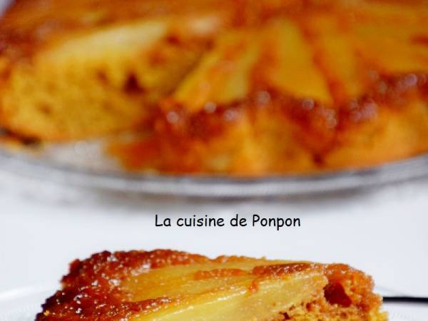 Gâteau renversé aux poires caramélisées et parfumé aux épices - Préparation etape 5