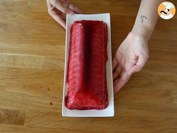 Bûche tiramisu aux framboises - Préparation etape 11