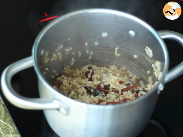 Risotto végétarien aux tomates séchées et champignons - Préparation etape 3