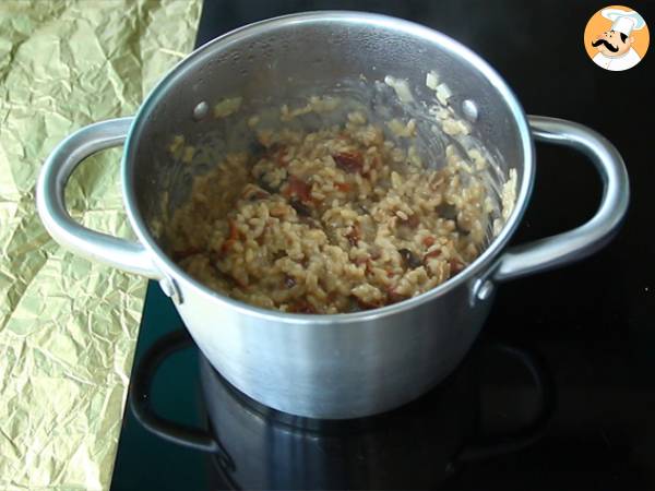 Risotto végétarien aux tomates séchées et champignons - Préparation etape 4