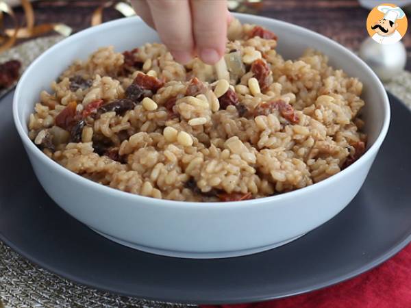 Risotto végétarien aux tomates séchées et champignons - Préparation etape 5