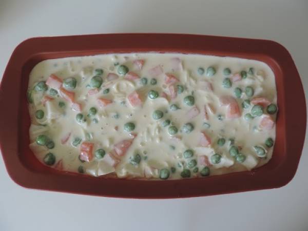 Terrine de petits pois, carottes et navets, sans farine, végétarien - Préparation etape 2