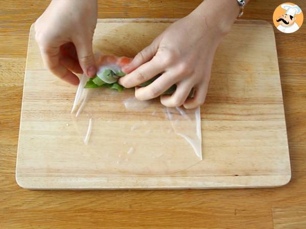 Rouleaux de printemps - crevette poulet - Préparation etape 6