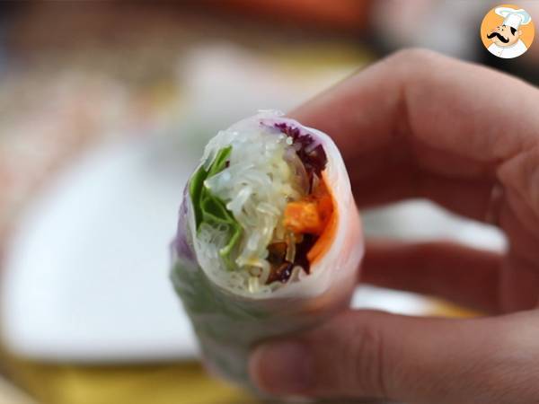 Rouleaux de printemps végétariens - chou rouge et patate douce - Préparation etape 7
