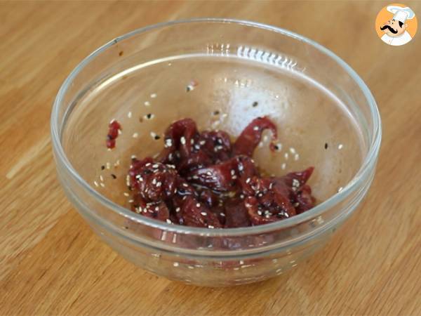 Rouleaux de printemps - bœuf mariné - Préparation etape 1