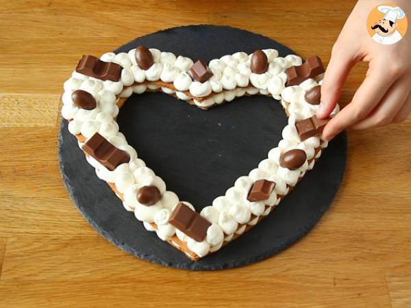 Heart cake au Kinder - Tarte cœur au Kinder pour la saint Valentin - Préparation etape 10