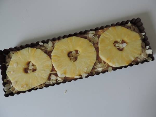 Tarte aux amandes, ricotta et ananas - Préparation etape 2