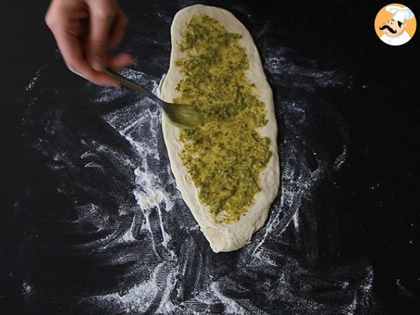 Petits pains tressés au pesto vert - Préparation etape 3