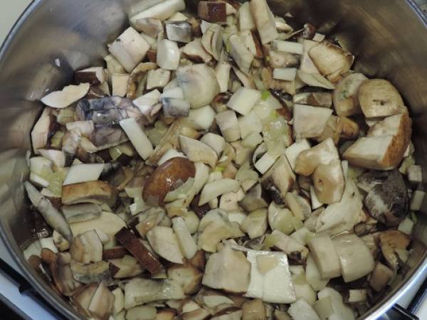 Velouté aux champignons des bois, vegan - Préparation etape 1